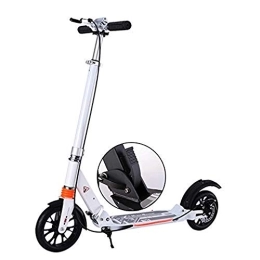 FNN-Scooter Scooter Large Round Adult Unisex Scooter With Disc Brakes, Foldable Commuter Scooter, Birthday Gift For Ladies / men / youth / children (non-electric) (Color : White)