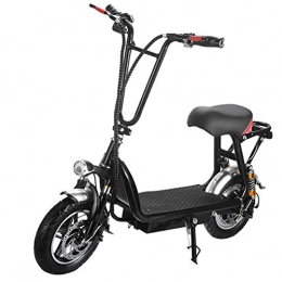 LIUJIE Scooter LIUJIE Electric Scooter with Folding Pole, High Speed ​​Electric Scooter with Burglar Alarm for Off Riding Road and 350W Motor Mini Scooter for Adults, Black, 30km