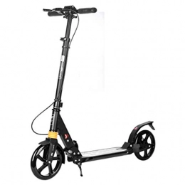 N / A Electric Scooter N / A Folding Kick Scooter For Adult, Kick Scooter Load 150kg For Adult Teenager Men Women, Commuting 200mm Big Wheels Scooter With Disc Brakes, Non-Electric(Color:Black)