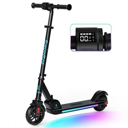 SmooSat E9 PRO Electric Scooter for Kids, 5 Modes Rainbow Light, LED Visible Display, 3 Level Adjustable Speeds and Heights, Foldable and Lightweight Electric Scooter, for Kids Age 8+