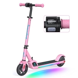 SMOOSAT Scooter SmooSat E9 PRO Electric Scooter for Kids, Colorful Rainbow Light, LED Display, Adjustable Speed and Height, Foldable, Age 8+, Ideal Gift for Children