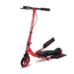 FNN-Scooter Scooter Adult Scooter, Two-wheeled Scooter, Suitable for Young Adults, Foldable Light-weight, One-foot Scooter, Anti-skid Pedal Scooter (Color : Red)