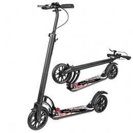 besrey Scooter besrey Big 230mm Wheel Scooter, Adult Kick Scooter Adjustable Height Dual Brake Foldable with Hand Brake+ Carry Strap -Instant Fold to Carry Out - Black