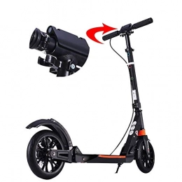 TB-Kick Scooters Scooter Foldable Adult Kick Scooter Unisex With Aluminum alloy two-wheeled scooter, Black Disc Brakes Adjustable Height Support 150KG Weight