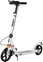 HAO KEAI Scooter HAO KEAI Kick Scooters for Teens / Adults Scooters Adult Adult Kick With Front Hand Brake Big Wheels Dual Suspension Commuter Foldable Adjustable Height Supports 330 Lbs (Color : White)