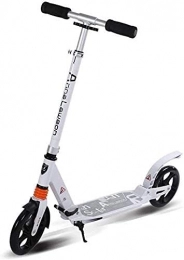 HAO KEAI Scooter HAO KEAI Kick Scooters for Teens / Adults Scooters Adult Foldable Adult Kick With PU Big Wheels - Dual Suspension Glider For Teens Young Women Men Support 100KG 220lbs (Color : White)