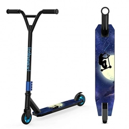 IMMEK Stunt Scooter Teenager Trick Scooter Robust Fun Scooter 360° Steering Sports with ABEC-9 Ball Bearings and 100 mm Aluminium Wheels for Children from 6 Years Maximum Load of 100 kg (Black)