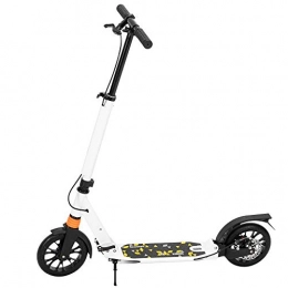 LXQGR Scooter LXQGR 3 Height Adjustable Easygoing Folding Twofold Shock Absorber White, Scooter For Grownup&Teens