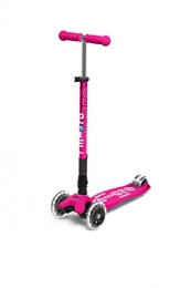 Micro Scooter Micro Maxi Deluxe Foldable Pink Led Scooter