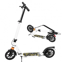 N\C Scooter Scooter N001 aluminum alloy, three-speed adjustment, double shock absorption, male and female adult and youth scooter, white