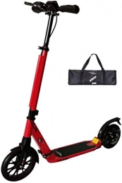 XBSLJ Scooter XBSLJ Kick Scooter, Kids Scooter Adjustable Height Big Wheels Dual Suspension Commuter Scooter with Disc Hand Brake Teens Kids Age 12 Up-Red