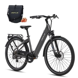 DERUIZ  DERUIZ ebike Vélo électrique 28", Bafang 250W Moteur, Shimano 7 Vitesses, 48V644Wh Amovible Batterie avec écran Bluetooth, vélo Commuter pour Adulte (Charcoal Grey)