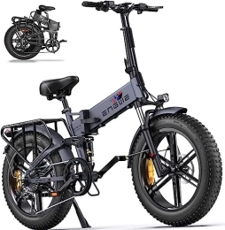 ENGWE  ENGWE Vélo électrique Pliable Adultes, 20 x 4.0'' VTT Fat Bike Electrique, Batterie 48V / 16Ah, Moteur 250W Portée 50-120km, Shimano 8 Vitesses Ebike Engine Pro Gris