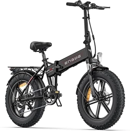 ENGWE  ENGWE Vélo électrique pliable pour adultes, roues grasses de 20 × 4, 0 '' pour chaque terrain, VTT, plage, neige, 7 vitesses, batterie amovible au lithium de 48 V, 13 Ah, noir (EP-2PRO)