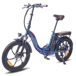 Fafrees  Fafrees F20 Pro Vélo électrique Pliable 20" x 3, 0 Graisses, Pneu électrique Pliable, Batterie 36 V18 Ah, Shimano 7S, vélo de Ville pour Adulte, Bleu
