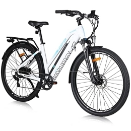 Hyuhome  Hyuhome Ebike Vélo électrique de ville pour femme de 28" - Vélo électrique pour adulte et homme - VTT E avec moteur Bafang et batterie amovible 36 V 12, 5 Ah (blanc, 820 L)