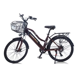 Hyuhome Vélos électriques Hyuhome Vélos électriques pour femmes et adultes, 26", 36 V, 10 A, batterie lithium-ion amovible, vélo de montagne électrique pour les voyages en plein air (marron)