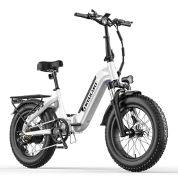 KELKART  KELKART GN20 Step-Thru Ebike pour Adulte 20'' Fat Tire Vélo électrique Pliable de Banlieue avec Batterie Amovible 48V 15AH et Double Frein à Disque