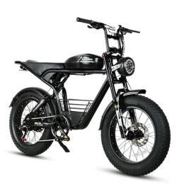 Samebike Vélos électriques SAMEBIKE M20-I Velo Electrique 48V 16AH Moto électrique 20 x 4.0 Pouces Pneus 7 Vitesses Adultes Noir