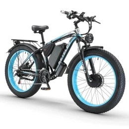Vikzche Q  Vikzche Q K800 23AH Vélo électrique à Double Moteur, Batterie Samsung 35E, pneus 26 × 4, 0 Pouces, Freins à Disque hydrauliques. (Bleu)