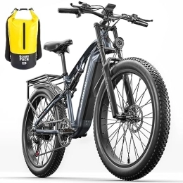 VLFINA  VTT électrique pour adulte MX05, moteur BAFANG 48 V 17, 5 Ah, batterie longue durée, pneus 66 cm, vélo électrique à suspension complète