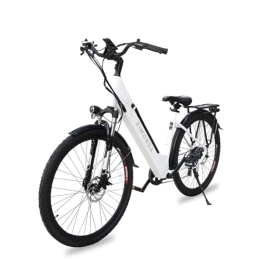 ZIMONDA  ZIMONDA Vélo électrique pour femme, moteur 250 W, 28 ", pour adultes, batterie amovible 36 V 13 Ah avec écran couleur LCD, Shimano 7 vitesses, rehausseur de guidon réglable de 25 km / h jusqu'à 100 km