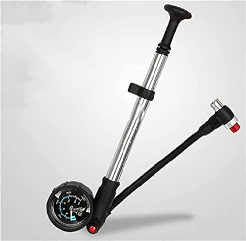 Bombas de bicicleta : FCPLLTR Bomba de Bicicleta 40 0 PSI Bomba de Choque aéreo de Bicicleta de Alta presión con Palanca y Calibre para la válvula infladora de Aire de la Tenedor y la suspensión Trasera (Color: Negro)