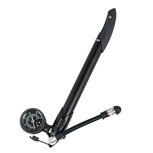 Bombas de bicicleta : JTRHD Bomba De Aire De Bicicleta Bicicleta de montaña Mini Bomba con barómetro Riding Equipment cómodo de Llevar Bombeo Fácil (Color : Black, Size : 310mm)