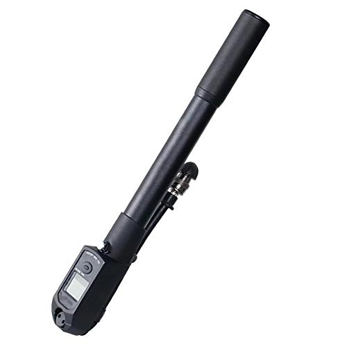Bombas de bicicleta : Liergou Mini Bomba de Piso de Alta presin precisa con manmetro Digital - Se Adapta a Presta y Schrader (Color : Negro, tamao : 30cm)