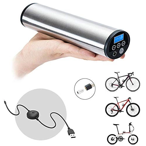 Bombas de bicicleta : Qiutianchen Recargables inflar con Aire automático for Bicicletas Alquiler de MotorcycleInflatable Juguetes USB de Mano Bicicleta Pump2 En 1 150PSI