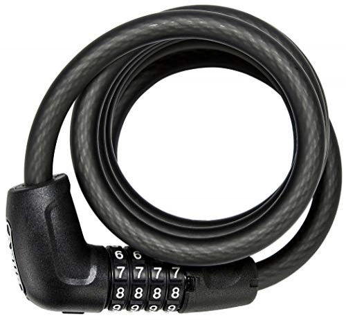 Cerraduras de bicicleta : Abus 5510C / 180 / 10 BK SCLL Candado de Cable en Espiral, Unisex Adulto, 0, 180 cm