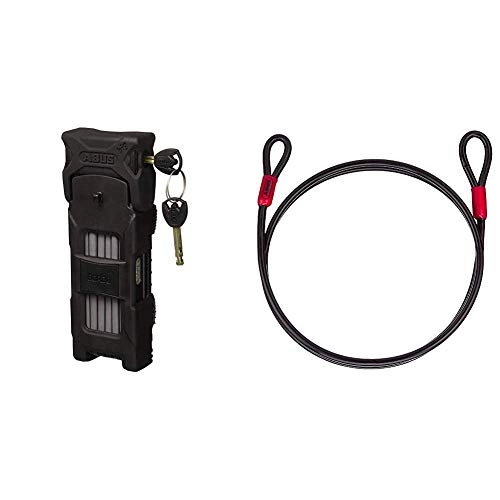 Cerraduras de bicicleta : Abus 6000 / 120 - Candado Plegable para Bicicleta + Cobra 8 / 200 - Cable alargador, 8 mm, 25718, Negro