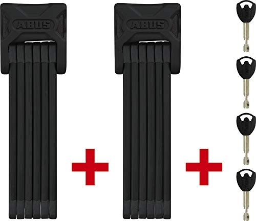 Cerraduras de bicicleta : ABUS Bordo 6000 / 90 - Candado plegable con soporte (acero, cierre uniforme, 10 - 90 cm), color negro