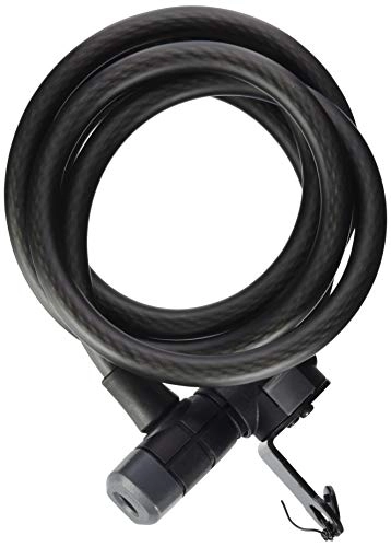 Cerraduras de bicicleta : ABUS Candado de cable en espiral Booster 6512K / 180 con soporte SCLL Snap Cage – Candado para bicicleta de cable flexible – Nivel de seguridad ABUS 4 – 180 cm