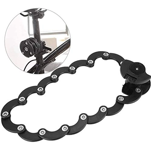 Cerraduras de bicicleta : Bicicleta antirrobo plegable de bloqueo para bicicleta plegable de metal, cadena de hamburguesa de acero