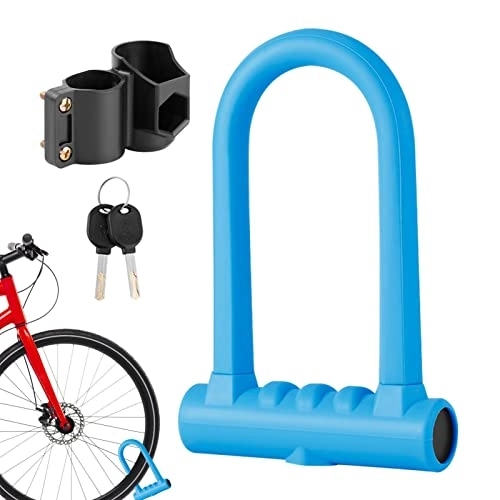 Cerraduras de bicicleta : Candado en U para bicicleta - Candado en U para Bicicleta Silicona - Grillete de acero Ebike Lock con 2 llaves de cobre resistente a cortes y ataques de palanca Mimera