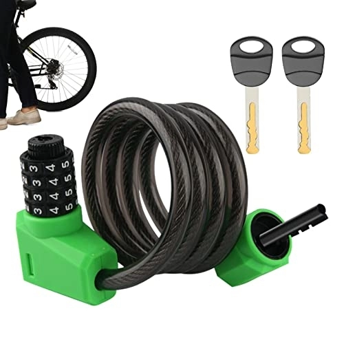Cerraduras de bicicleta : Combinación de candado para bicicleta - Candado de combinación para bicicleta de 3, 8 pies | Cilindro de bloqueo de seguridad de combinación de luz LED de alta dureza antioxidante a prueba de Ditanpu