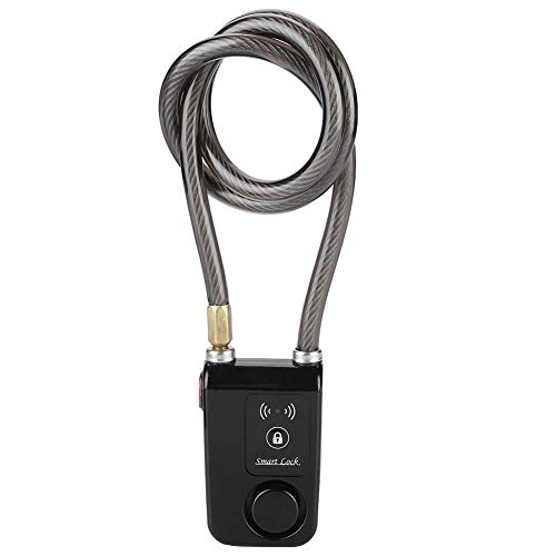 Cerraduras de bicicleta : Denash Smart Bicycle Lock, 80cm Wire Rope 110dB Alarm Impermeable Bluetooth App Control Bloqueo de Bicicleta
