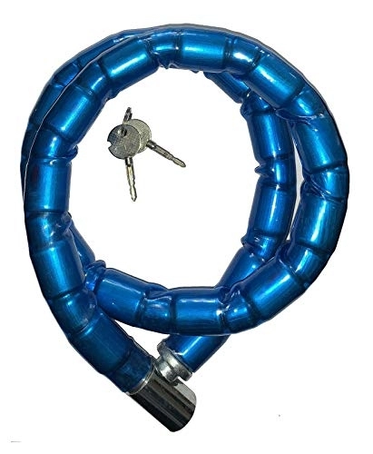 Cerraduras de bicicleta : EliteKoopers 120cm azul resistente cable de metal cadena de bloqueo para bicicleta moto candado