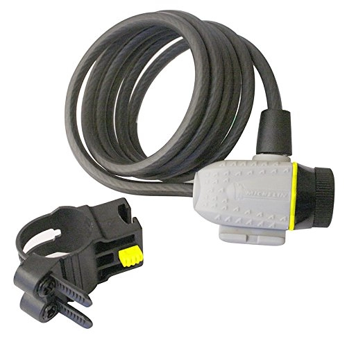 Cerraduras de bicicleta : Ertedis 801026 candado para Bicicleta - candados para Bicicleta (Cable Lock, Negro, Gris, PVC)