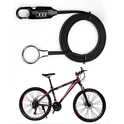 Cerraduras de bicicleta : Fututech Cerradura con código de 3 dígitos de cable de acero para bicicleta de montaña bicicleta de carretera BMX bicicleta eléctrica scooter candado de bicicleta accesorios (negro)