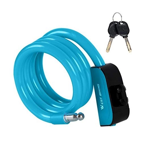 Cerraduras de bicicleta : Generic Candado antirrobo para bicicleta, llave de seguridad STTR, 3 accesorios para bicicleta, protección de batería plegable (azul, talla única)