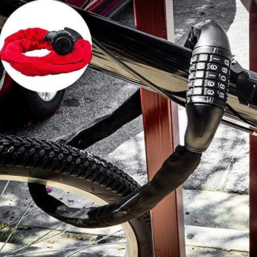 Cerraduras de bicicleta : Nobran - Candado de seguridad para bicicleta (5 unidades, digital, resistente a la intemperie), rojo