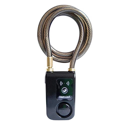 Cerraduras de bicicleta : Qaoping Control Inteligente Alarma Inteligente Bluetooth Bloqueo Impermeable Alarma Bloqueo de Bicicleta Bloqueo Exterior Anti Robo Lock-Black (Color : Black)