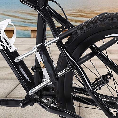 Cerraduras de bicicleta : Qioni Candado en U, con 3 Llaves, Resistente candado antirrobo de 17, 7 Pulgadas Resistente al Desgaste, Motocicleta para Bicicleta al Aire Libre