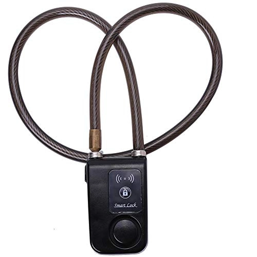 Cerraduras de bicicleta : Qiter Bike Anti-Theft Lock, App Control Bluetooth Smart Lock Anti Theft Alarm Chain Lock con Alarma de 105dB para Puertas de Bicicletas(Negro)