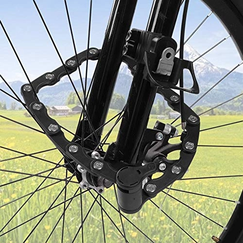 Cerraduras de bicicleta : T best Candado de Cadena de Bicicleta, Cadena de Bloqueo de Bicicleta para Exterior Hamburguesa de Bicicleta Plegable con Dispositivo antirrobo con 2 Llaves