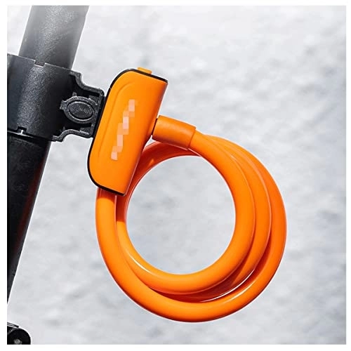 Cerraduras de bicicleta : UFFD Los bloqueos de Cables de Bici, la Seguridad de los Cables Largos, Incluye 2 Llaves. Bloqueo de Cable de Bicicleta Impermeable for Bicicletas y Motocicletas (Color : Orange, Size : 110CMX14MM)