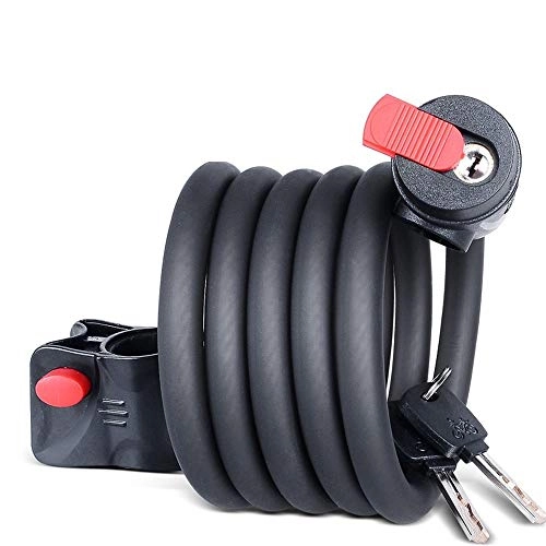 Cerraduras de bicicleta : WeiCYN candado antirrobo para Bicicleta, Bloqueo de Cable de Coche eléctrico, Bloqueo de Cable para Bicicleta de montaña, Bloqueo de Cadena con contraseña, 59 Pulgadas, Negro