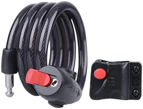 Cerraduras de bicicleta : ZECHAO Bloqueo de alambre de bicicleta, bloqueo de motocicleta Combinación de combinación de pecho anillo portátil anillo de montaña de montaña Candado Bicicleta (Color : Black, Size : 100cm)